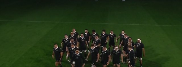 The Haka under the lights, led by TJ Perenara